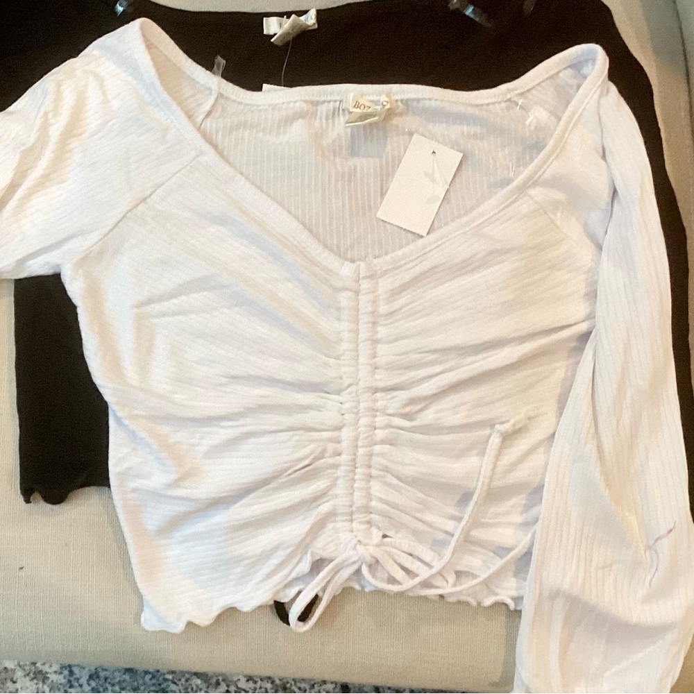 🌸NWT 2PC Bundle Drawstring Crop Tops
